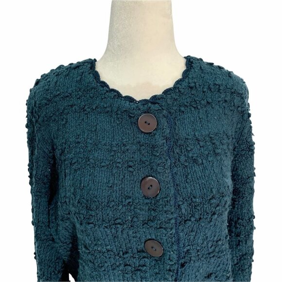 𝅺vintage💙jana Blue Button Up Sweater Cardigan Size Medium - Picture 3 of 9